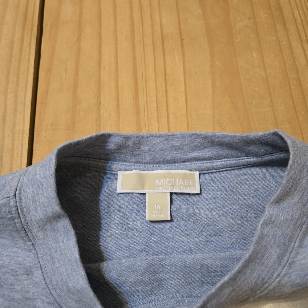Michael Kors Heathered Blue Cropped Sweatshirt - Picture 4 of 5